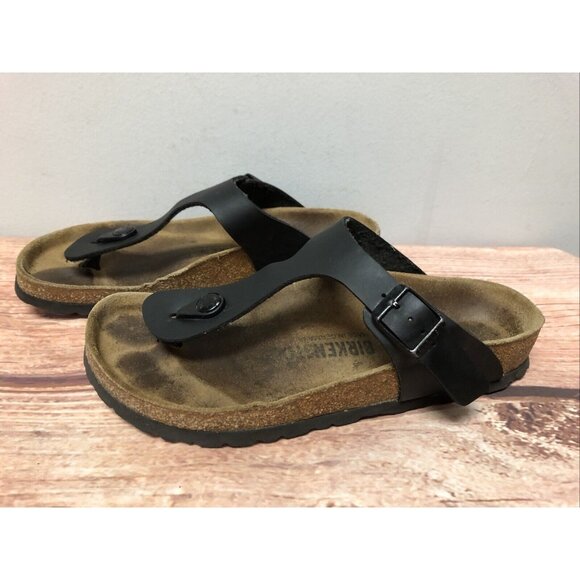 Birkenstock Gizeh Black Thong Slide Sandals Womens 37/6 Standard (8D54) - Picture 1 of 10